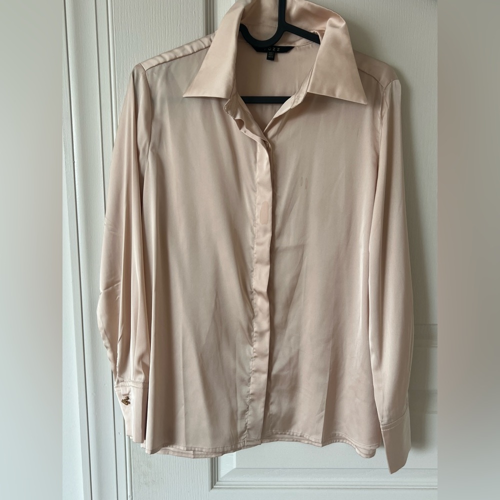 silk effect blouse beige